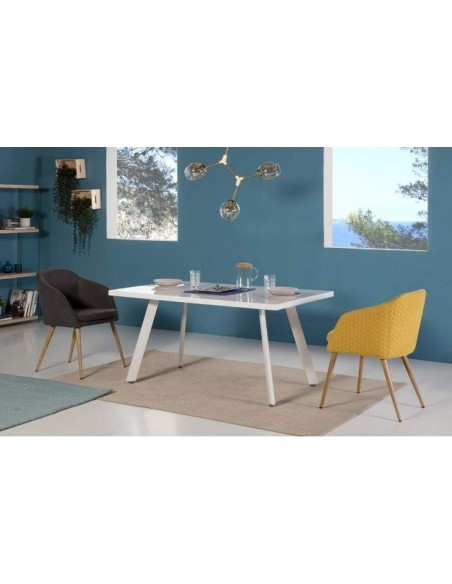 CADEIRA DE DESIGN Midcentury LUCAS, TECIDO, madeira