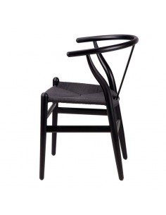 Cadeira WISH preto, inspirada em H. Wegner 2
