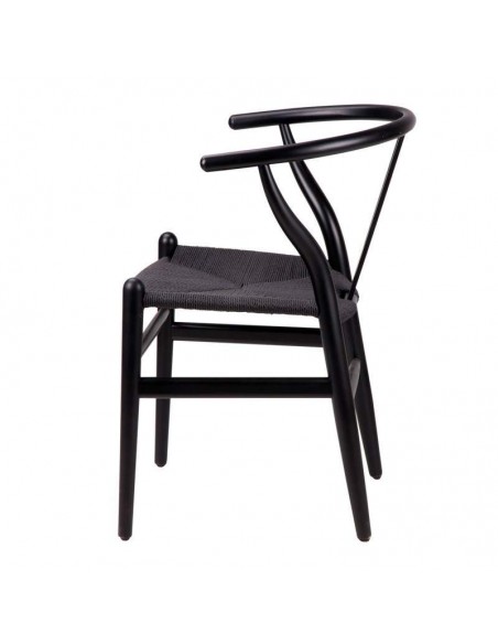 Silla WISH negro, inspirada en H. Wegner