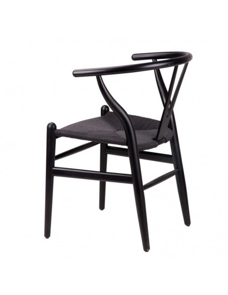 Silla WISH negro, inspirada en H. Wegner