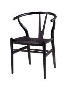 Cadeira WISH preto, inspirada em H. Wegner