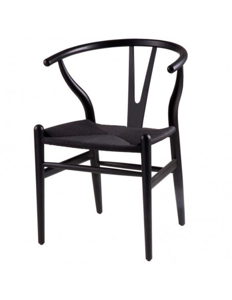 Silla WISH negro, inspirada en H. Wegner