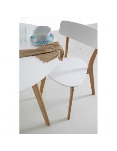 Silla nórdica AVA, roble, blanco 2