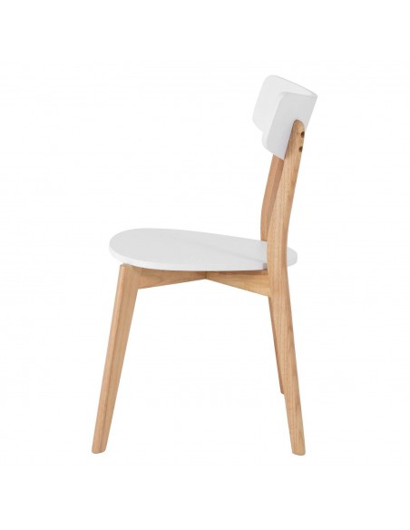 Silla nórdica AVA, roble, blanco