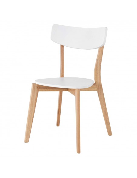 Silla nórdica AVA, roble, blanco