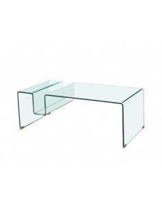 Mesa de centro revisteiro Borha 120x60, vidro curvado 2
