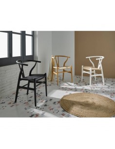 Silla ADA, MADERA haya lacada negro y asiento en enea 2