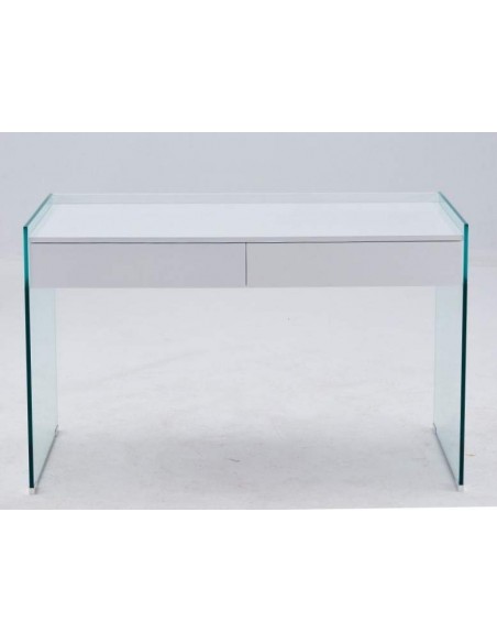 Mesa de escritorio GESLI 120x60, cristal, lacada blanco Mesa de escritorio GESLI 120x60, cristal, lacada blanco
