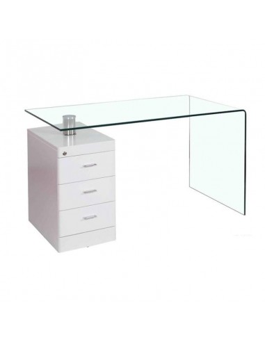 Mesa ARTEMIA, vidro curvado, cômoda, 125x65 cms.