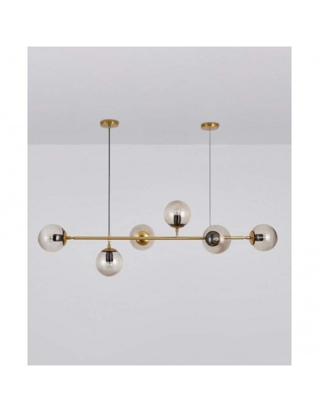 Candeeiro ALMUDENA, pendente, metal, vidro, 6 candeeiros.
