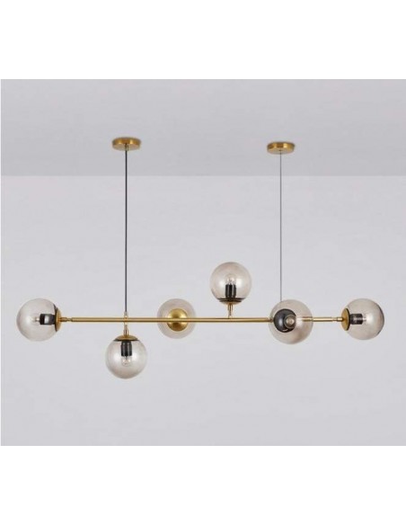 Lámpara ALMUDENA, colgante, metal, cristal, 6 luces.