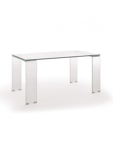 Mesa De Comedor De Cristal De Diseño Moderno Lera 160x90,transparente