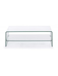 Mesa Centro de design moderno e minimalista BURANO110x55 Vidro Transparente 2