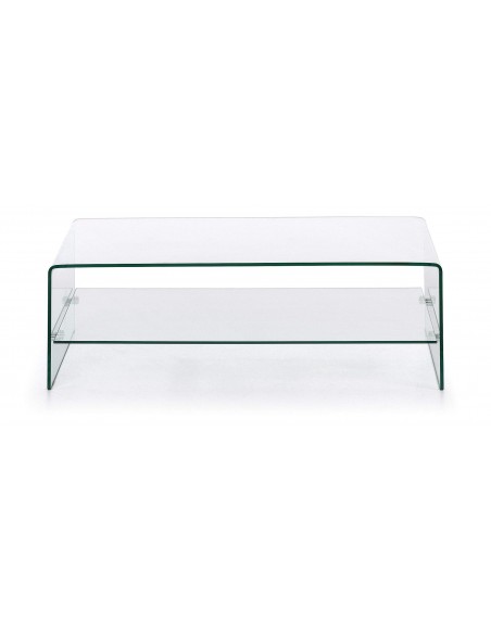 Mesa Centro de design moderno e minimalista BURANO110x55 Vidro Transparente