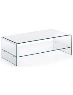Mesa Centro de design moderno e minimalista BURANO110x55 Vidro Transparente