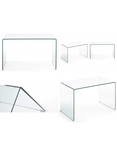  Mesa Escritorio de diseño minimalista BURANO 125x70 Cristal Transparente