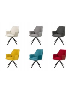 SILLA GIRATORIA DE DISEÑO CARLYN, tela, similpiel