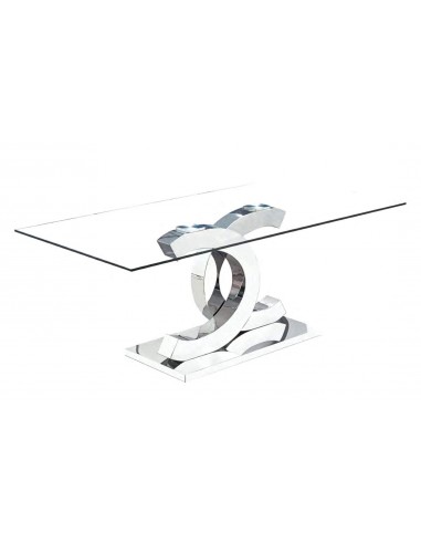 Mesa de vidro Chanel 150x90, inox