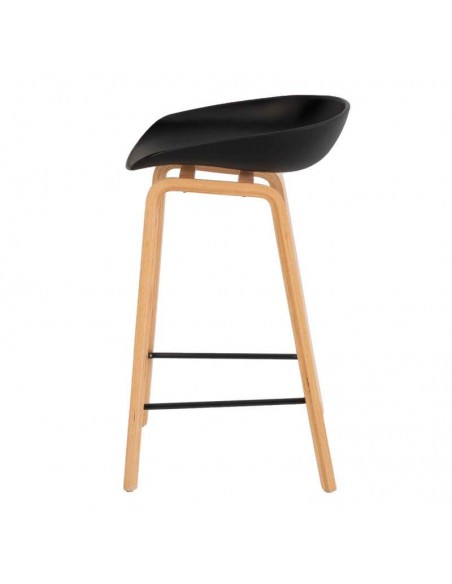 Taburete fijo nordico RUTH 66, madera, plástico