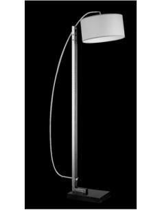 Lâmpada ajustável de pé para salão de beleza, cromo Alpha de design moderno, tela branca, base em mármore 2