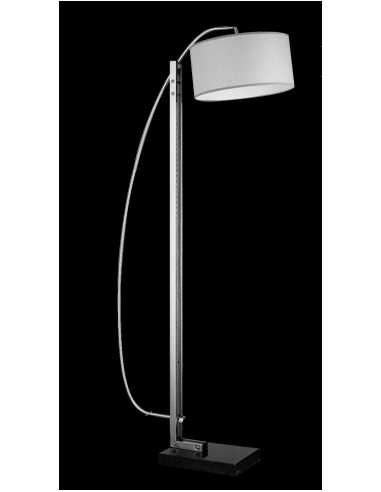 Lâmpada ajustável de pé para salão de beleza, cromo Alpha de design moderno, tela branca, base em mármore