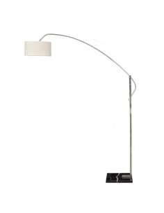 Lâmpada ajustável de pé para salão de beleza, cromo Alpha de design moderno, tela branca, base em mármore