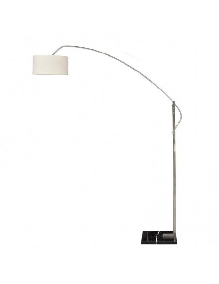 Lâmpada ajustável de pé para salão de beleza, cromo Alpha de design moderno, tela branca, base em mármore