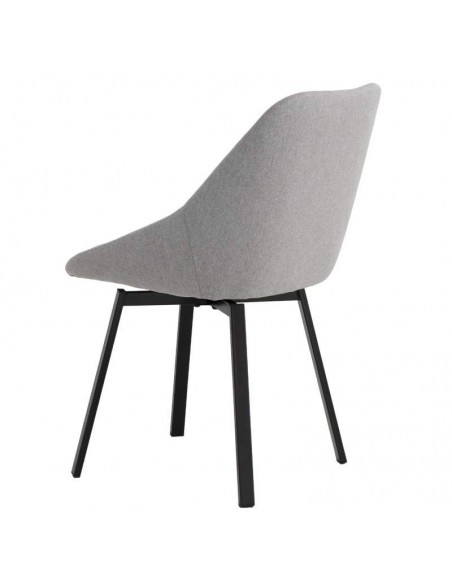 Silla giratoria AMELIE, tela, metal negro