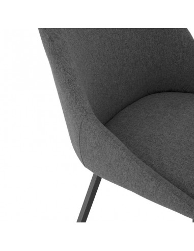 Silla giratoria AMELIE, tela, metal negro