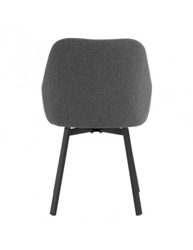 Silla giratoria AMELIE, tela, metal negro
