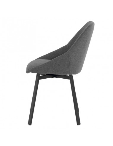 Silla giratoria AMELIE, tela, metal negro