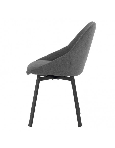 Silla giratoria AMELIE, tela, metal negro