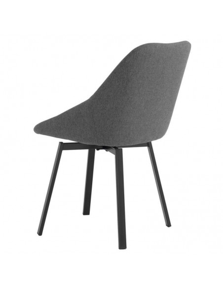 Silla giratoria AMELIE, tela, metal negro