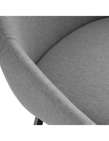 Silla giratoria AMELIE, tela, metal negro