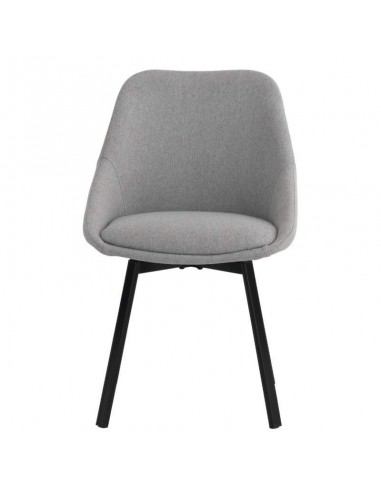 Silla giratoria AMELIE, tela, metal negro
