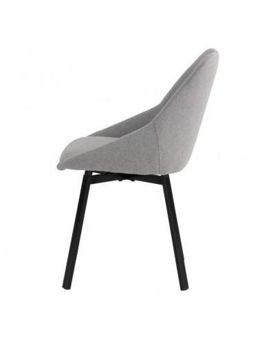 Silla giratoria AMELIE, tela, metal negro