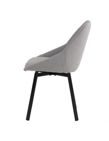 Silla giratoria AMELIE, tela, metal negro
