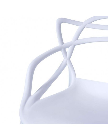 Taburete exterior Coquille, plastico blanco