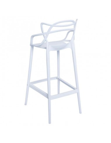 Taburete exterior Coquille, plastico blanco