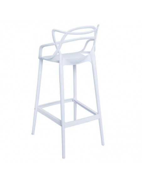 Taburete exterior Coquille, plastico blanco