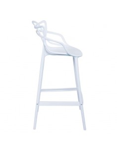 Taburete exterior Coquille, plastico blanco 2