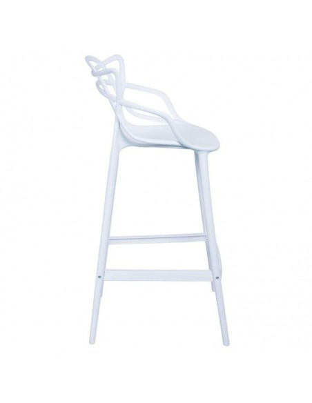 Taburete exterior Coquille, plastico blanco