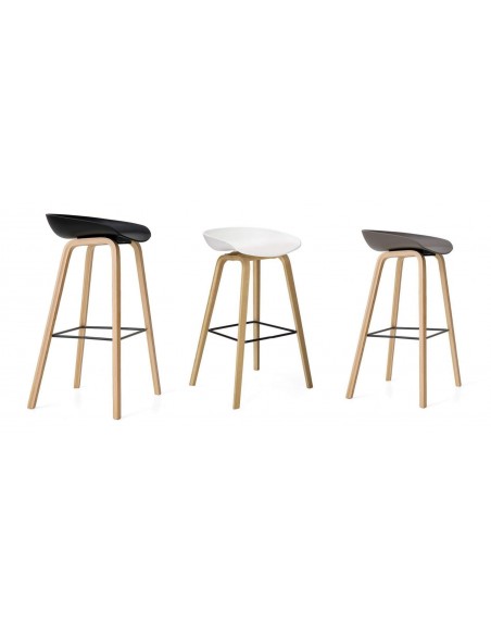 Taburete Welli 75, metal, polipropileno