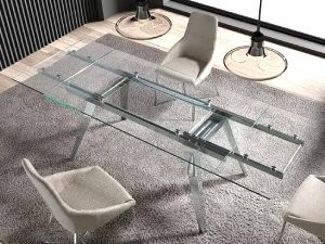 Mesas de comedor extensibles de cristal