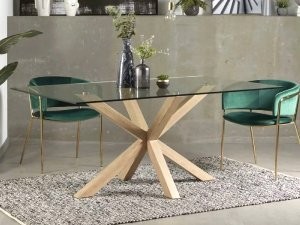Mesas de comedor de cristal