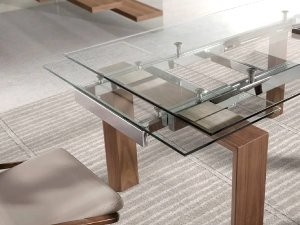 Mesas de cristal extensibles